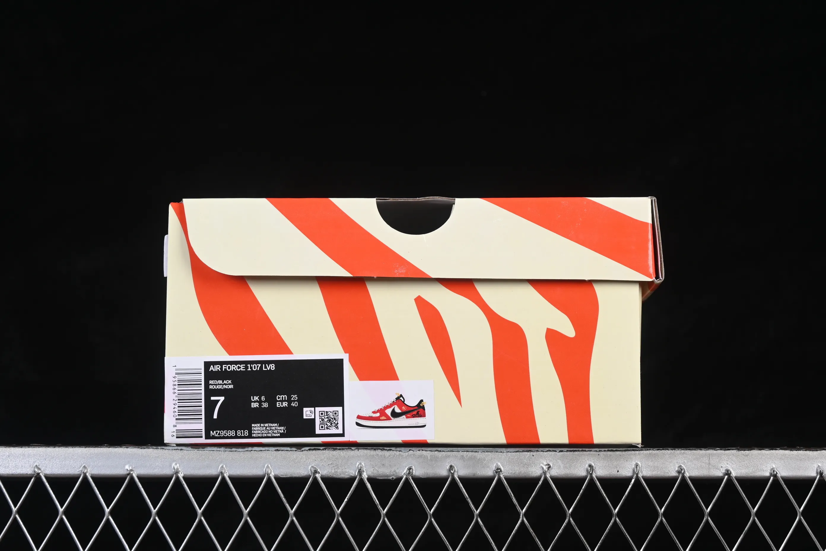 All categories Nk Air Force 1 Air Force series Nk Air Force 1 Low Air Force low top Nike Air Force 1'07 Low Year of the Horse limited edition Xiangyunmi black and red Air Force 1 low top casual sneakers MZ9588-818